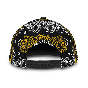 Classic Cap 3 Gold White on Black Black Bill