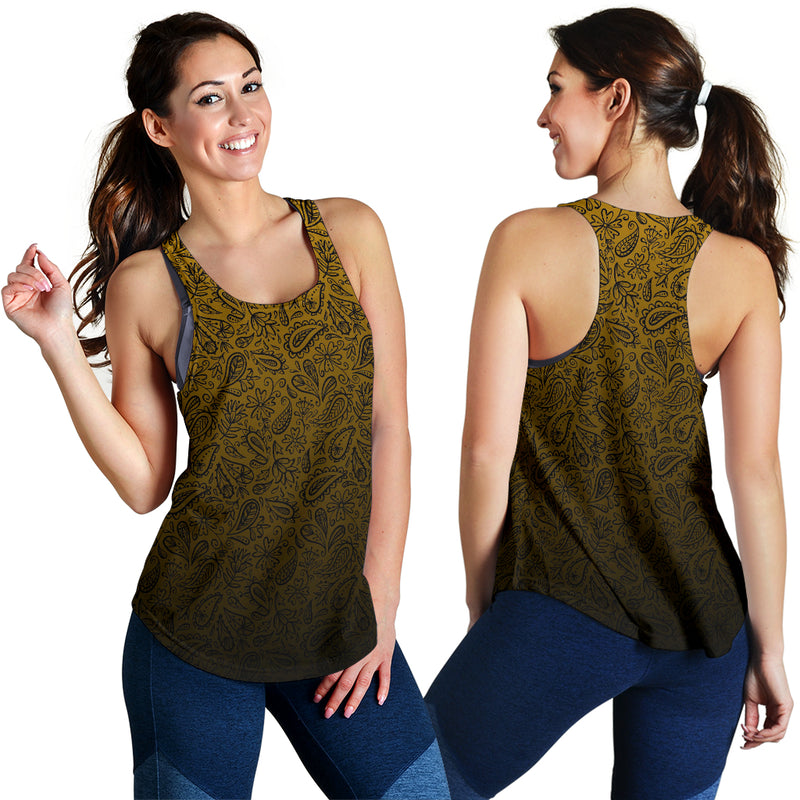 Women's Racerback Tank - Gold to Black