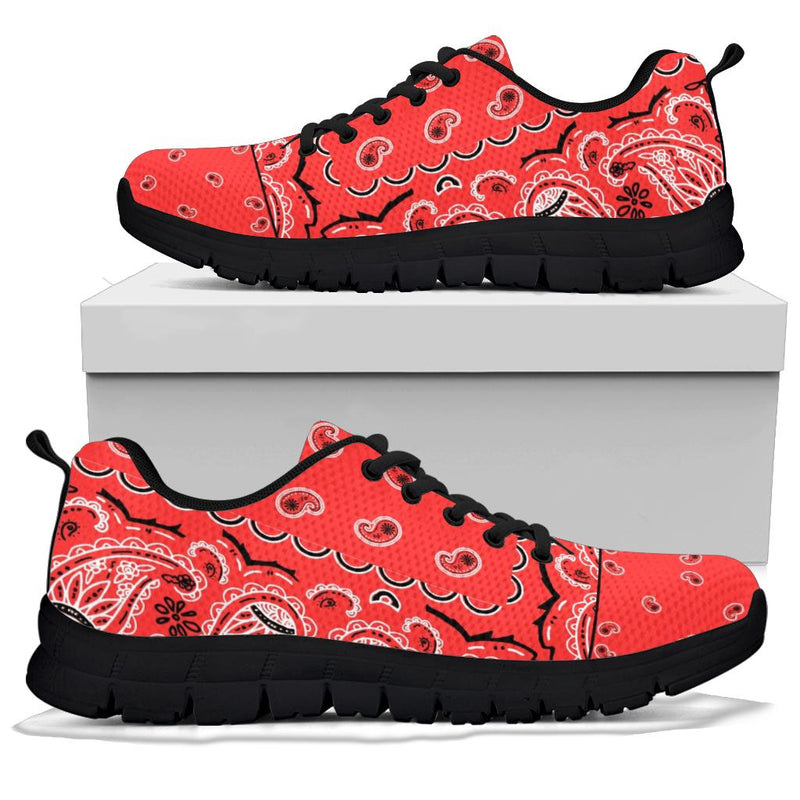 Low Top Sneakers - Red on Black Sole