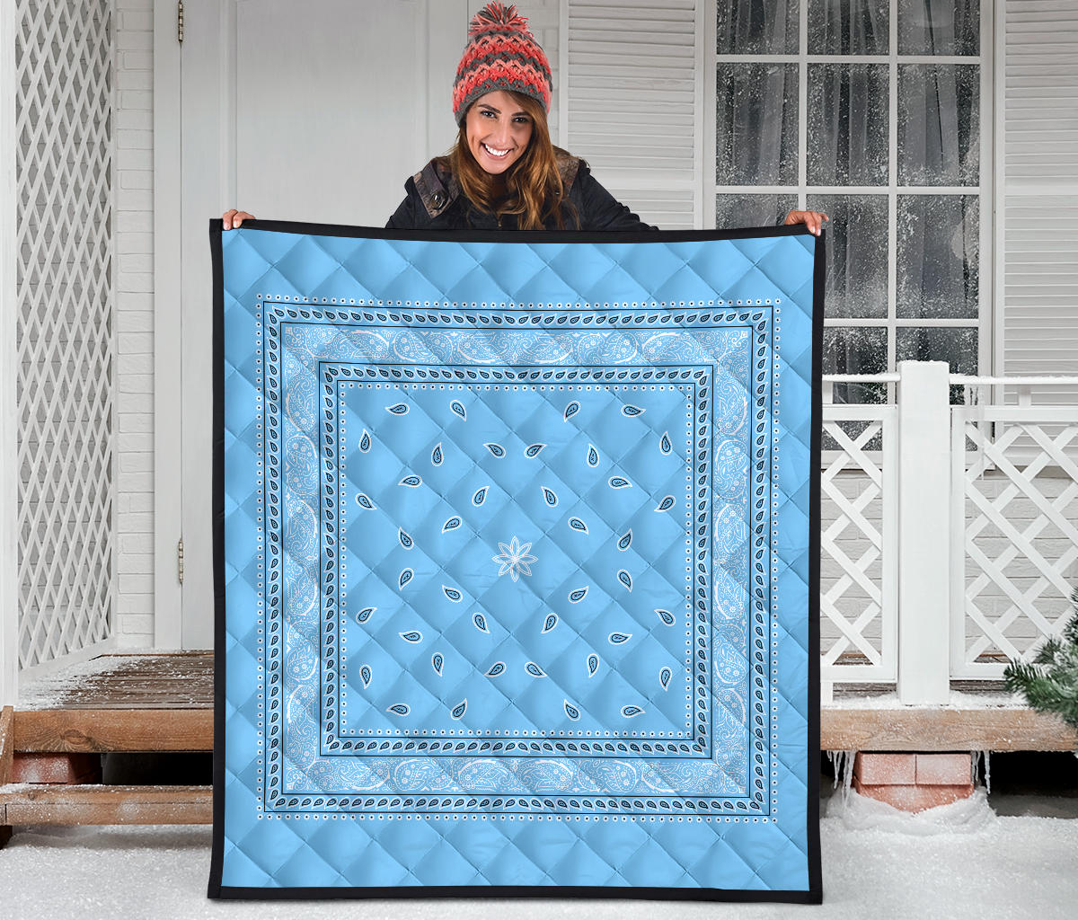 Quilt 4 Lt Blue and White Bandana Quilt