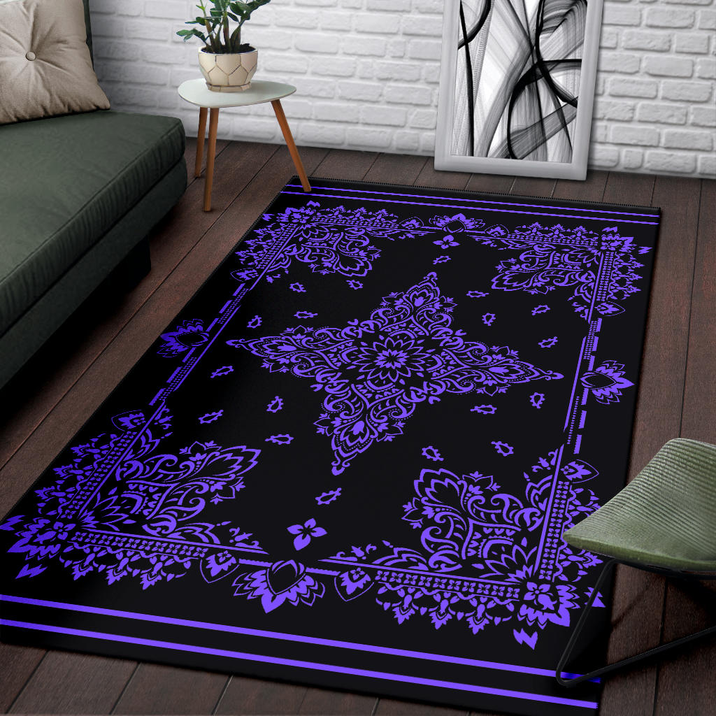 Area Rug Two - Purple On Black