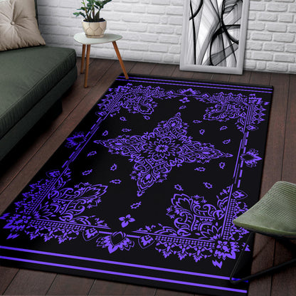 Area Rug Two - Purple On Black