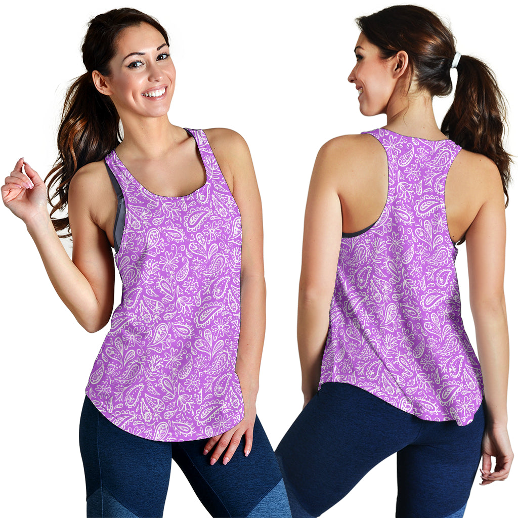 Women's Racerback Tank - White on Magenta