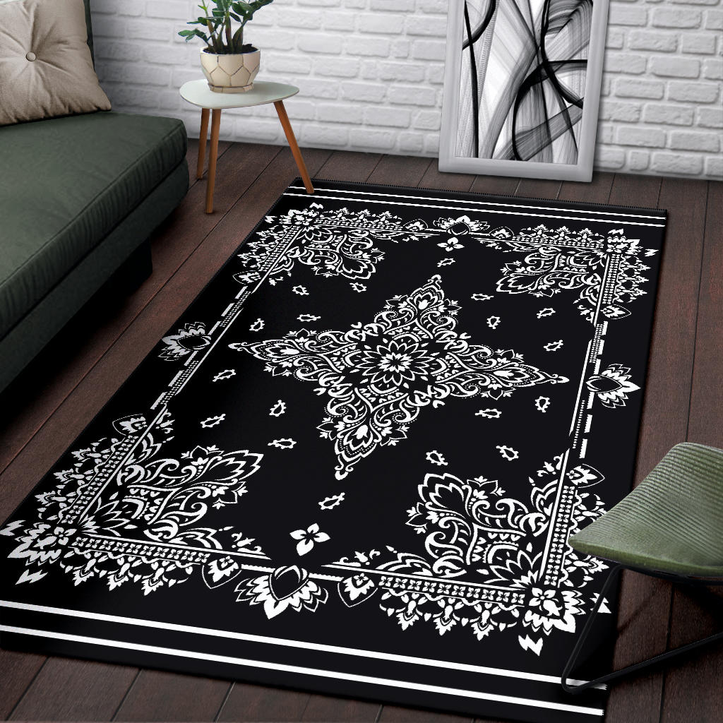 Area Rug Two - White on Black