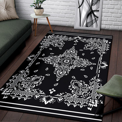 Area Rug Two - White on Black