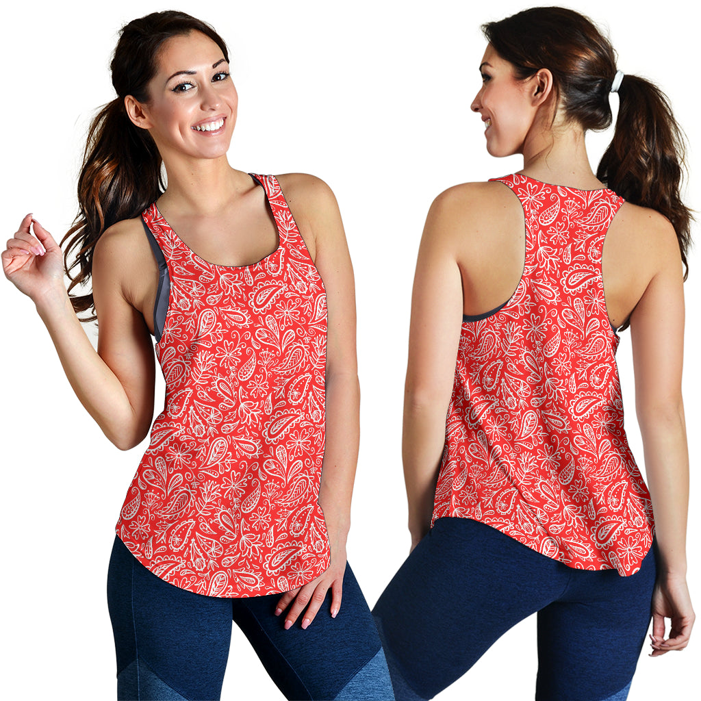 Women's RacerBack Tank - Red and White