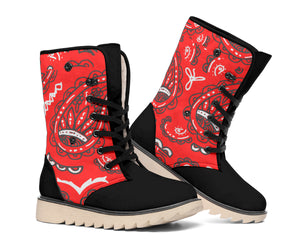 Women's Winter Boots - Red Paisley