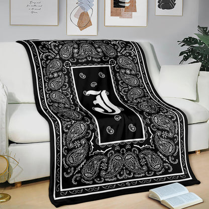 Black Ultra Plush Bandana Blanket - J oe