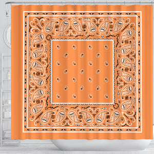 Shower Curtain - Classic Orange Bandana