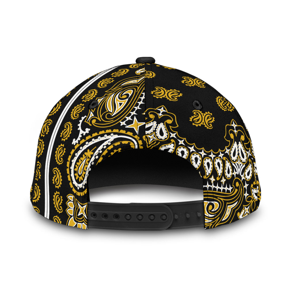 Classic Cap 2 - Gold on Black All Over Design