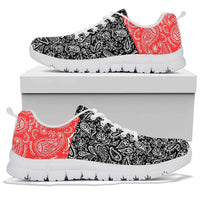 Low Top Sneaker - Red and Black Paisley