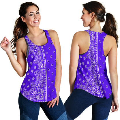 Women's Racerback Tank - Offset White on Violet