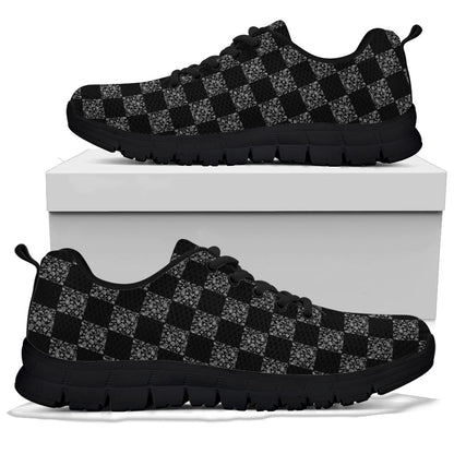 Low Top Sneaker - Black on Black Checkerboard