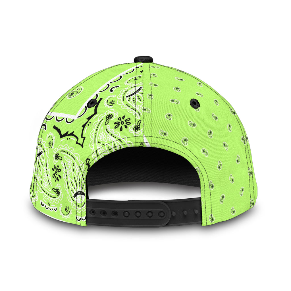 Classic Cap - Lime Bandana Style w Gray Bill