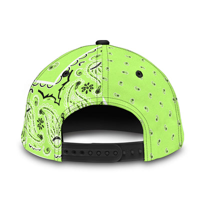 Classic Cap - Lime Bandana Style w Gray Bill