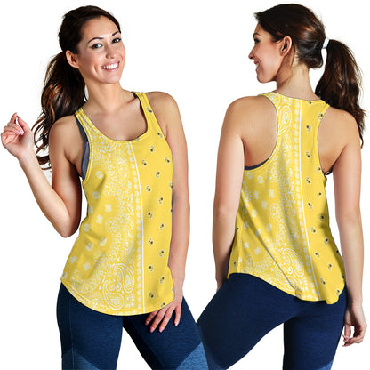 Women's Racerback Tank - Offset White on Yellow