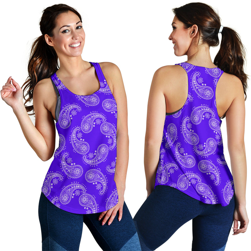 Women's Racerback Tank - Swirl Violent/White