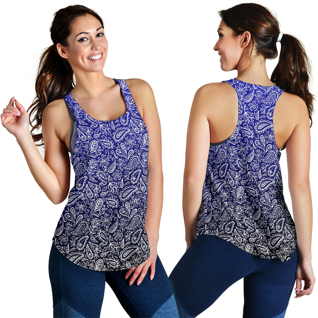 Women's Racerback Tank - Blue to Black