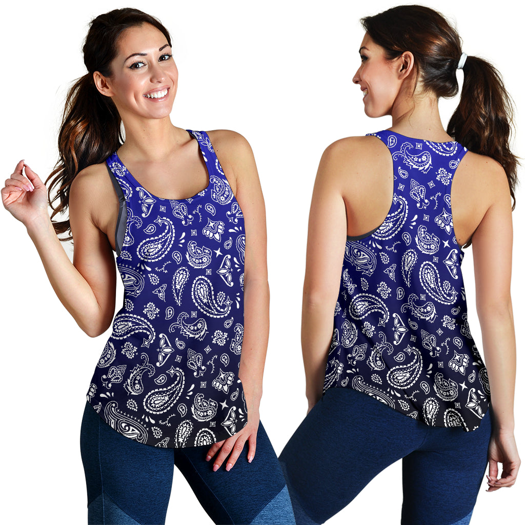 Women's Racer Tank - Blue to Black