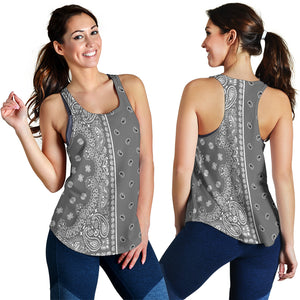 Women's Racerback Tank - Offset White on Gray