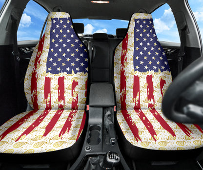 Paisley American Flag Car Seat Covers