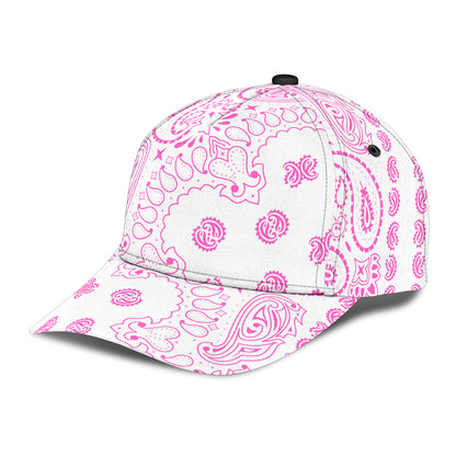 Classic Cap 2 - Pink on White All Over Design