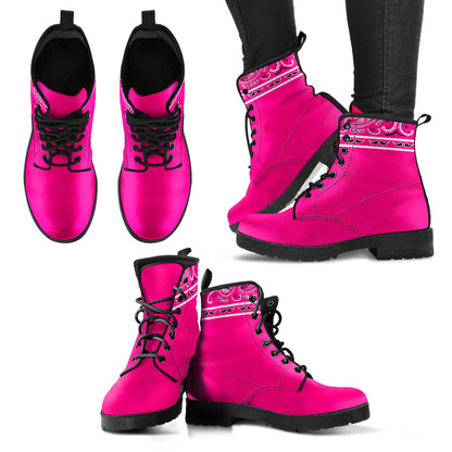 Banded Ultra Pink Leather Bandana Boot
