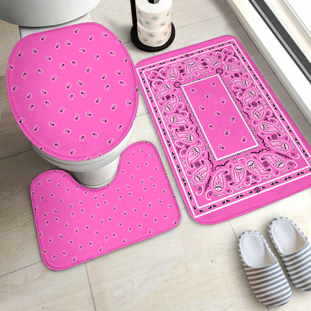 Bathroom Set - Bright Pink Bandana 3 Pieces
