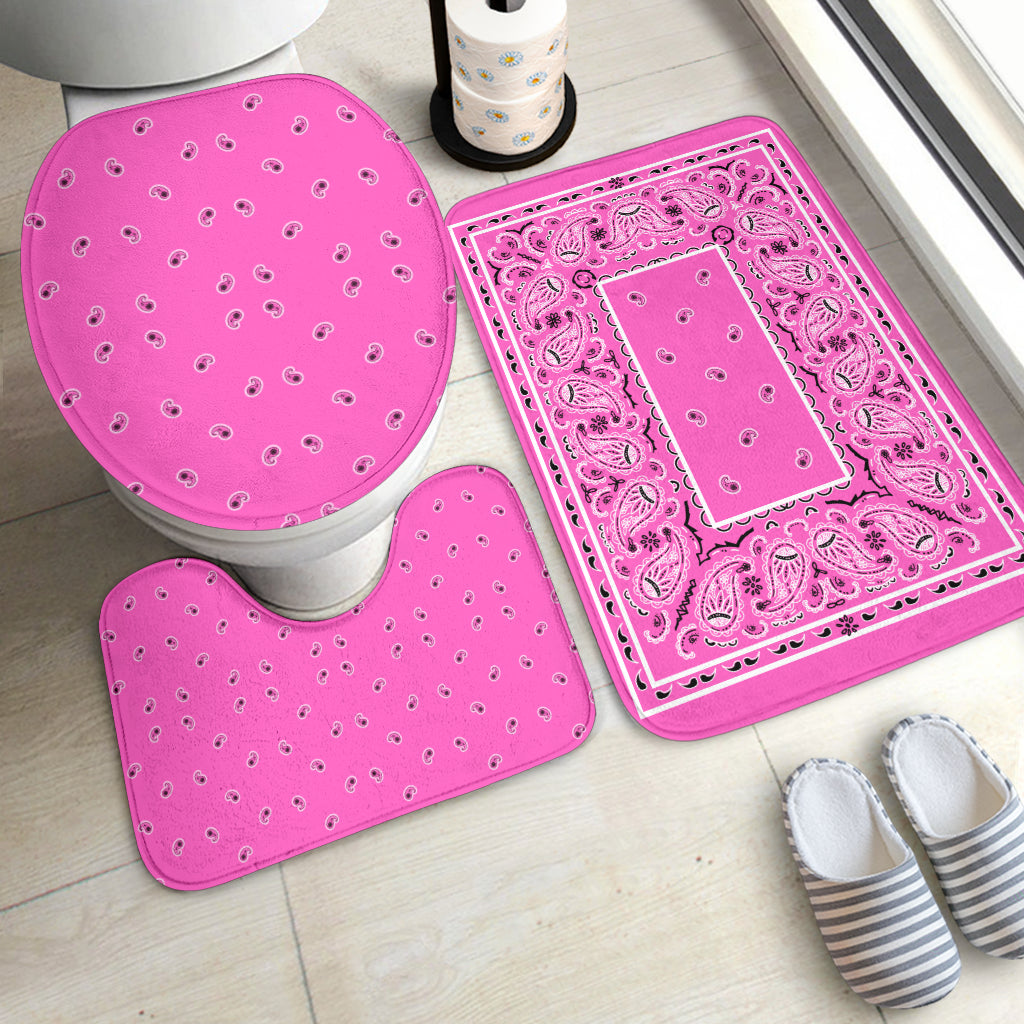 Bathroom Set - Bright Pink Bandana 3 Pieces