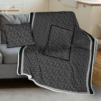 Pillow Blanket - Black with Gray