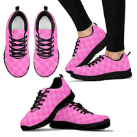 Low Top Sneaker - Pink CheckerBoard on Black