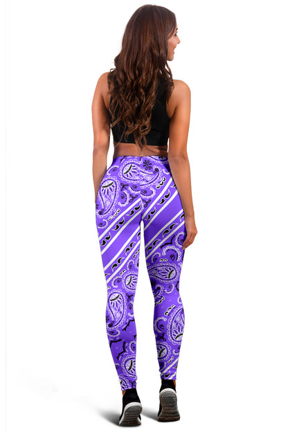 Women's Leggings - Purple Total Bandana