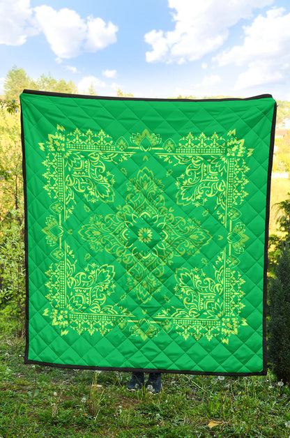 Quilt 3 Lime Green on Green Bandana Quilt