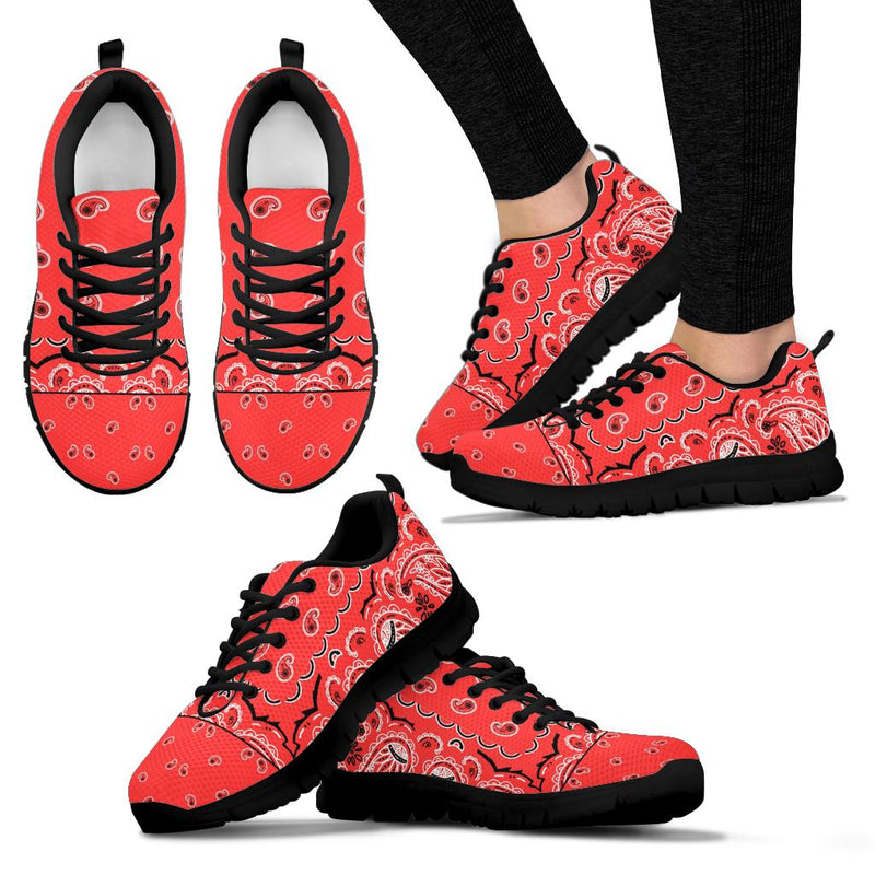 Low Top Sneakers - Red on Black Sole