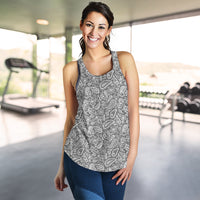 Women's Racerback Tank - Gray and White