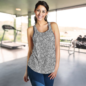 Women's Racerback Tank - Gray and White