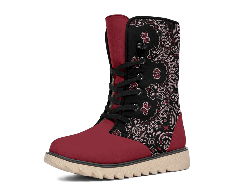 Women's Winter Boots - B3 Black & Maroon