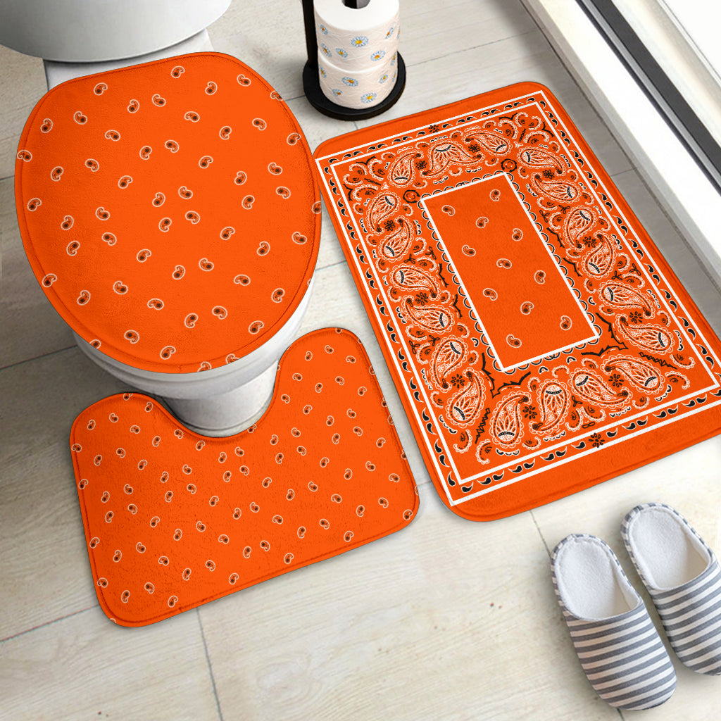 Bathroom Set - OG Bright Orange Bandana 3 Pieces