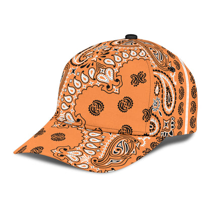 Classic Cap 2 - Black on Orange All Over Design