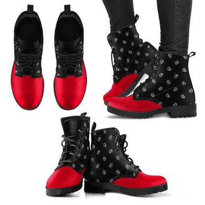 Men's Leather Bandana Boot - Red/Black