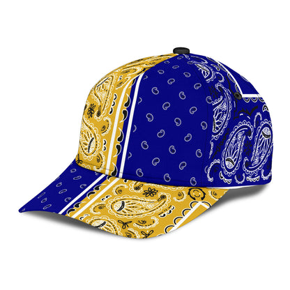 Classic Cap - Navy and Gold Bandana Panels