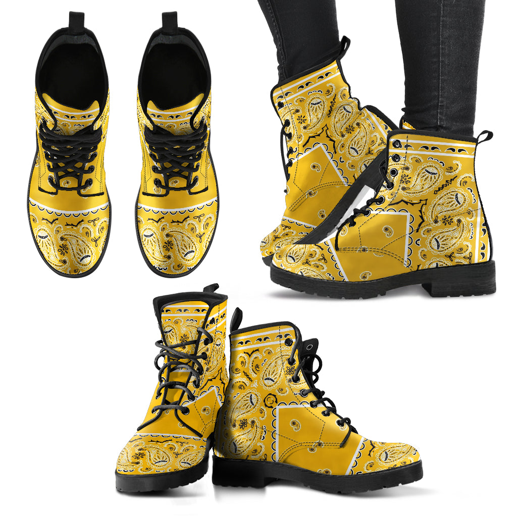 Women's Leather Bandana Boot - Gold