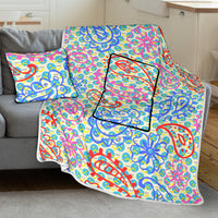 Pillow Blanket - ColorFul Paisley and Dots