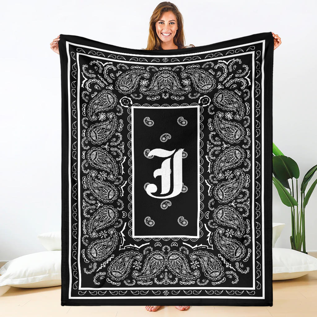 Black Ultra Plush Bandana Blanket - J oe