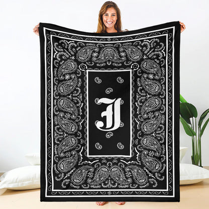 Black Ultra Plush Bandana Blanket - J oe