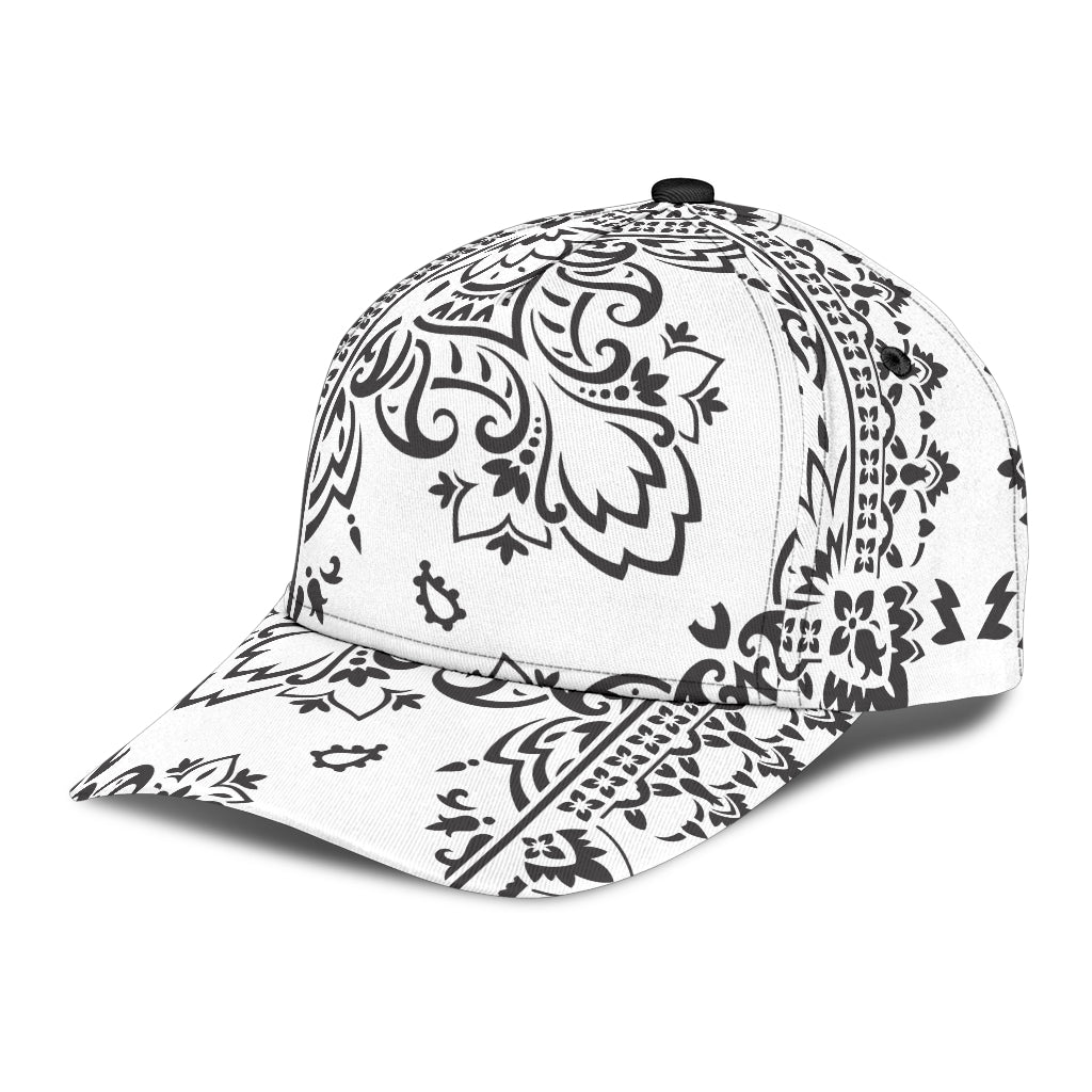 Classic Cap 3 - Black on White All Over Design