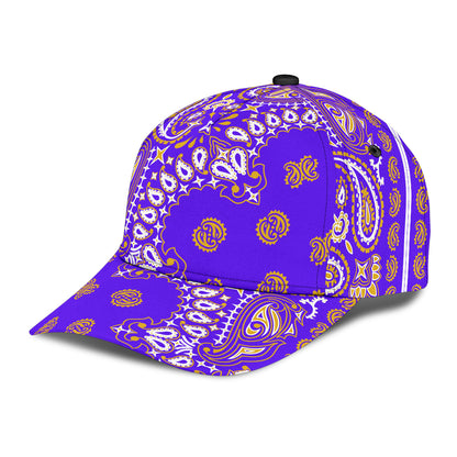 Classic Cap2 - Gold on Violet All Over Design