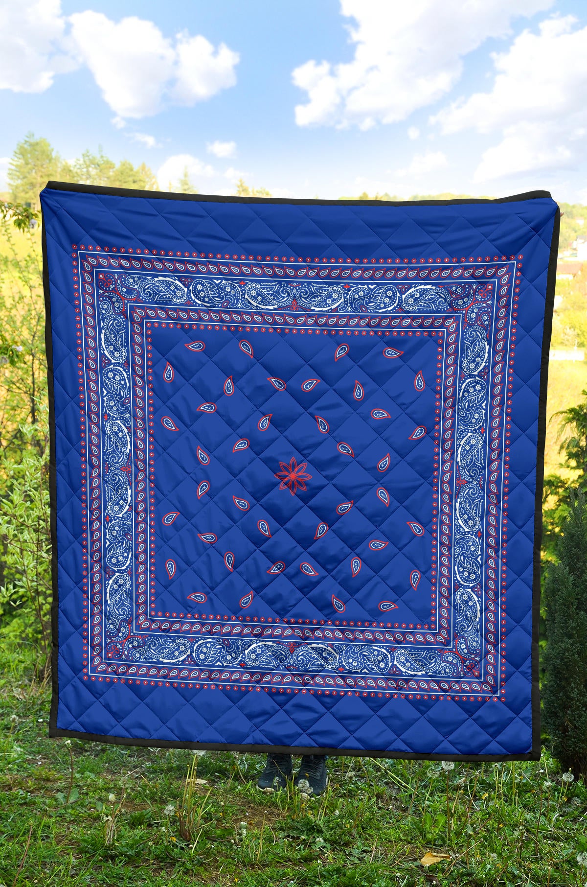 Quilt 4 Red White Blue Bandana Quilt Plain