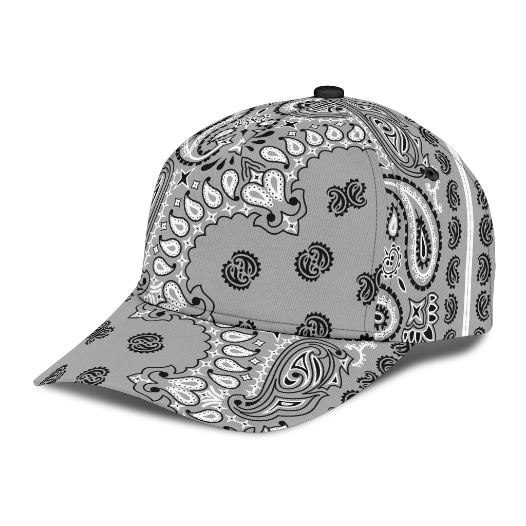 Classic Cap 2 - Black on Gray All Over Design