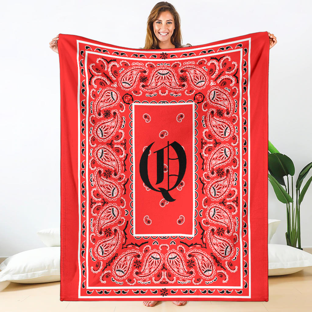 Red Ultra Plush Bandana Blanket - Q oe